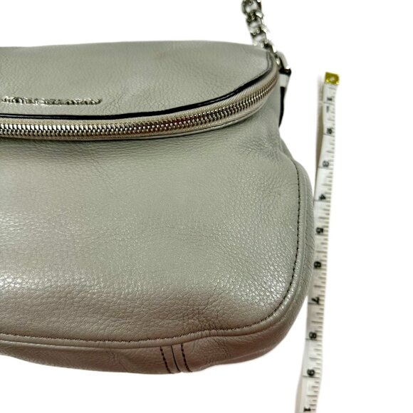 Michael Kors Bedford Pebbled Leather Shoulder/Crossbody Bag Gray with Tassel - Picture 8 of 16